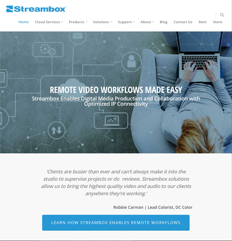 streambox home page design